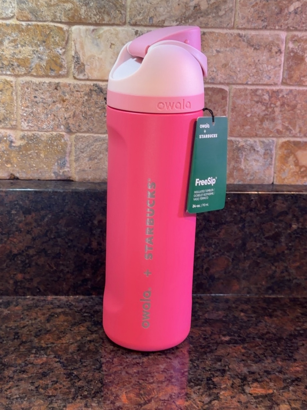 Starbucks Pink and Light Pink Owala FreeSip Bottle - Picture 1 of 2
